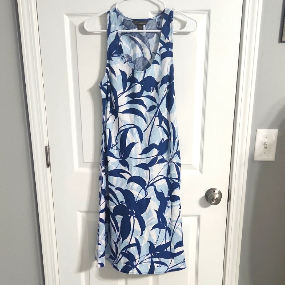 Tommy Bahama Linen Tropical Island Floral Print Dress Sz. Medium